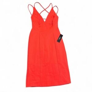 NWT Lulu's Vibrant Coral Dress With Crisscross Straps Size S